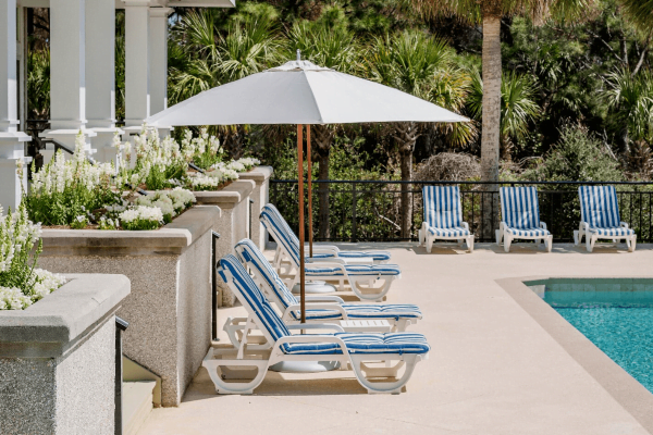 chairs by pool