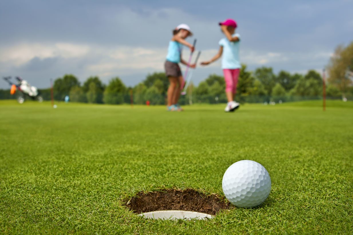 kids on golf course