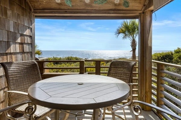 Balcony with marsh view