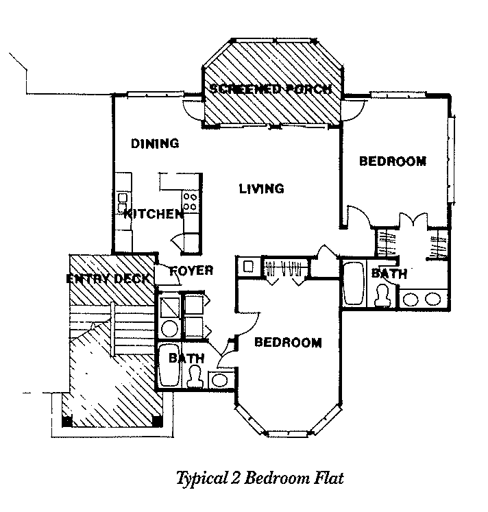Turtle Cove 2 Bedroom Floor Plan