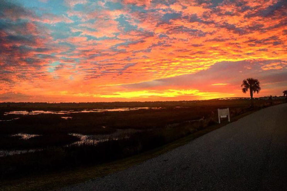 Sunset Driving Out of Headquarters